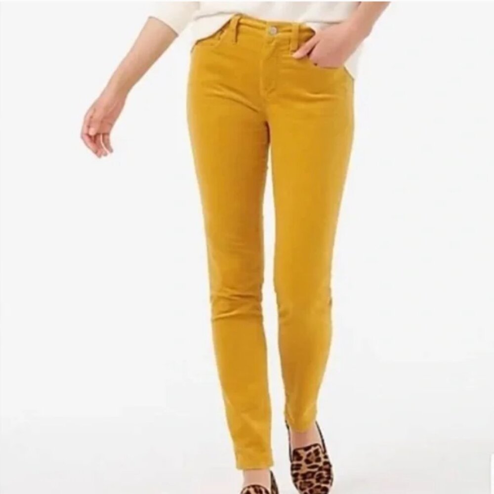 J. Crew women's‎ mustard yellow skinny fitted legging corduroy pants size 27